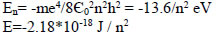 Energy of the electron in the nth orbit of hydrogen atom